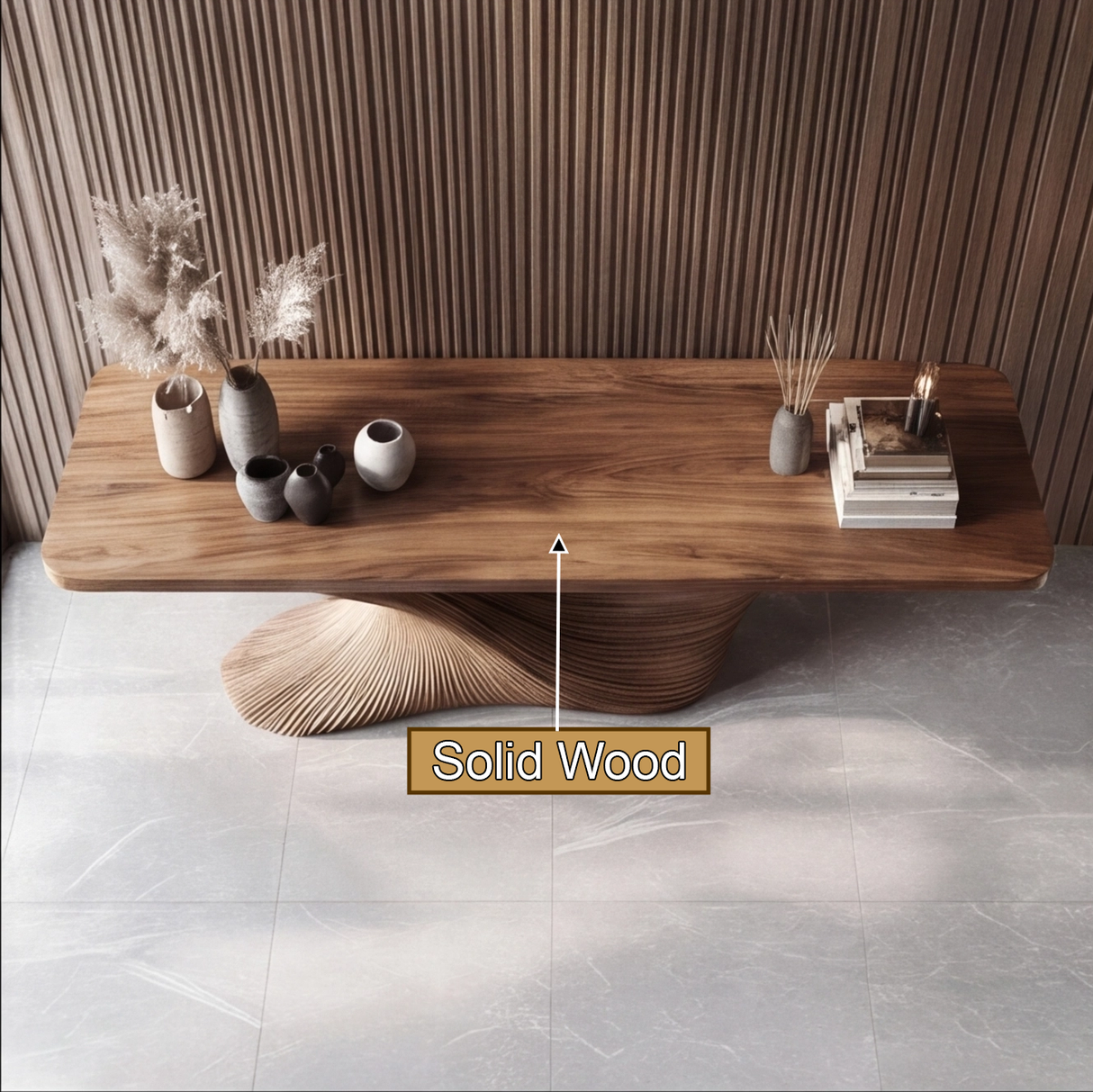 Vaelnora Sculpted Solid Wood Console Table - Timberustic Console Table