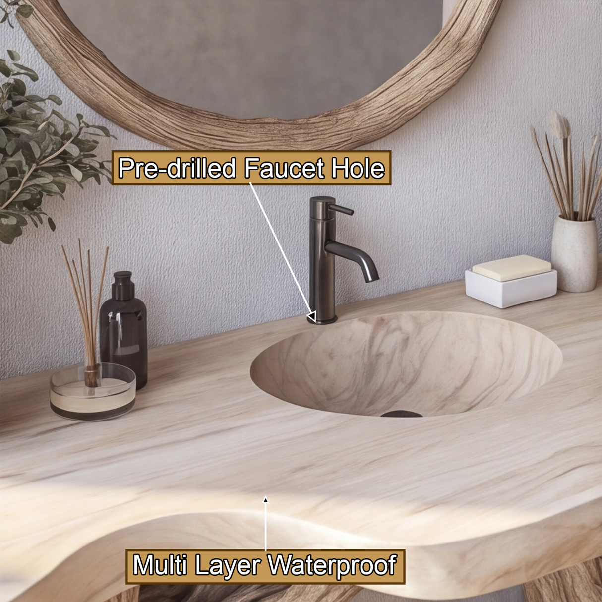Vaelor Rootform Solid Wood Freestanding Bathroom Vanity - Timberustic Freestanding Bathroom Vanity