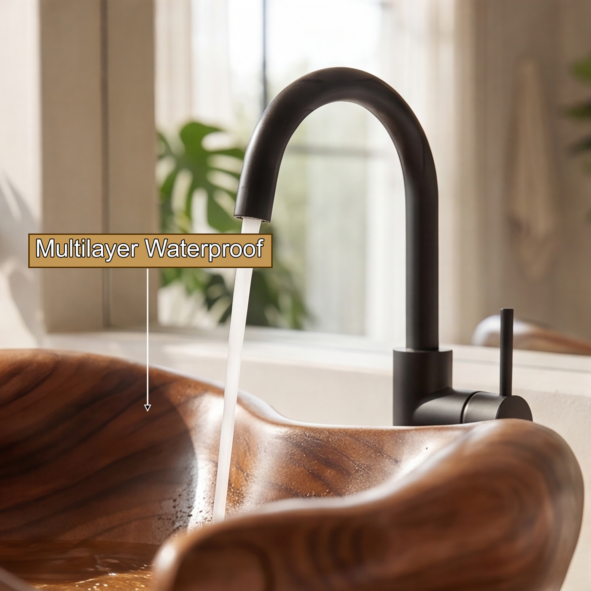 Vaelorin Handcrafted Solid Wood Hands-Shaped Vessel Sink
