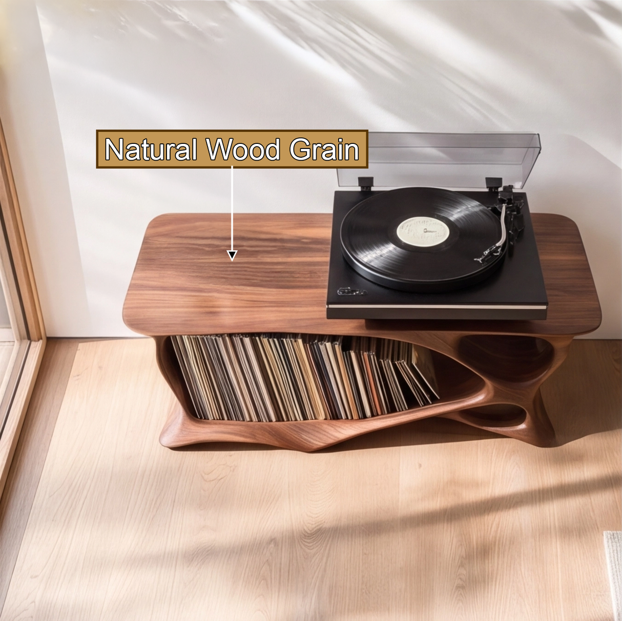 Vaelric Handcrafted Solid Wood Record Player Stand SPA032456