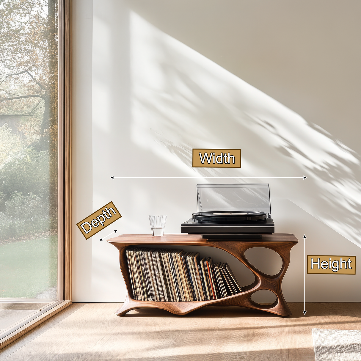 Vaelric Handcrafted Solid Wood Record Player Stand SPA032456