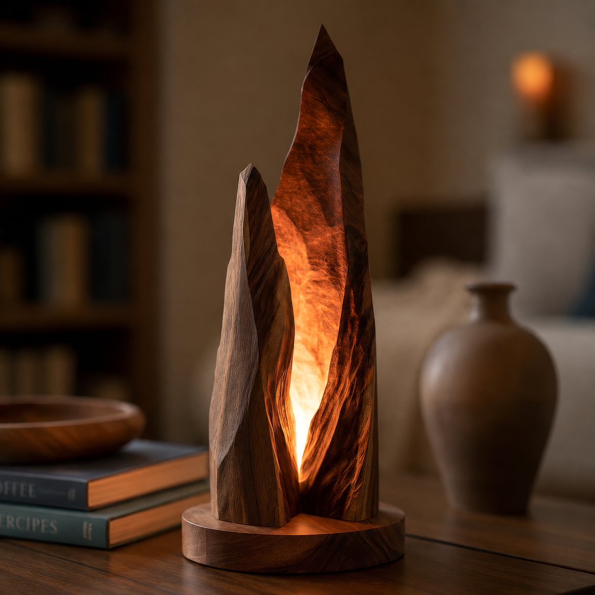 Vaelric Sculpted Mountain Table Lamp - Timberustic Table Lamp