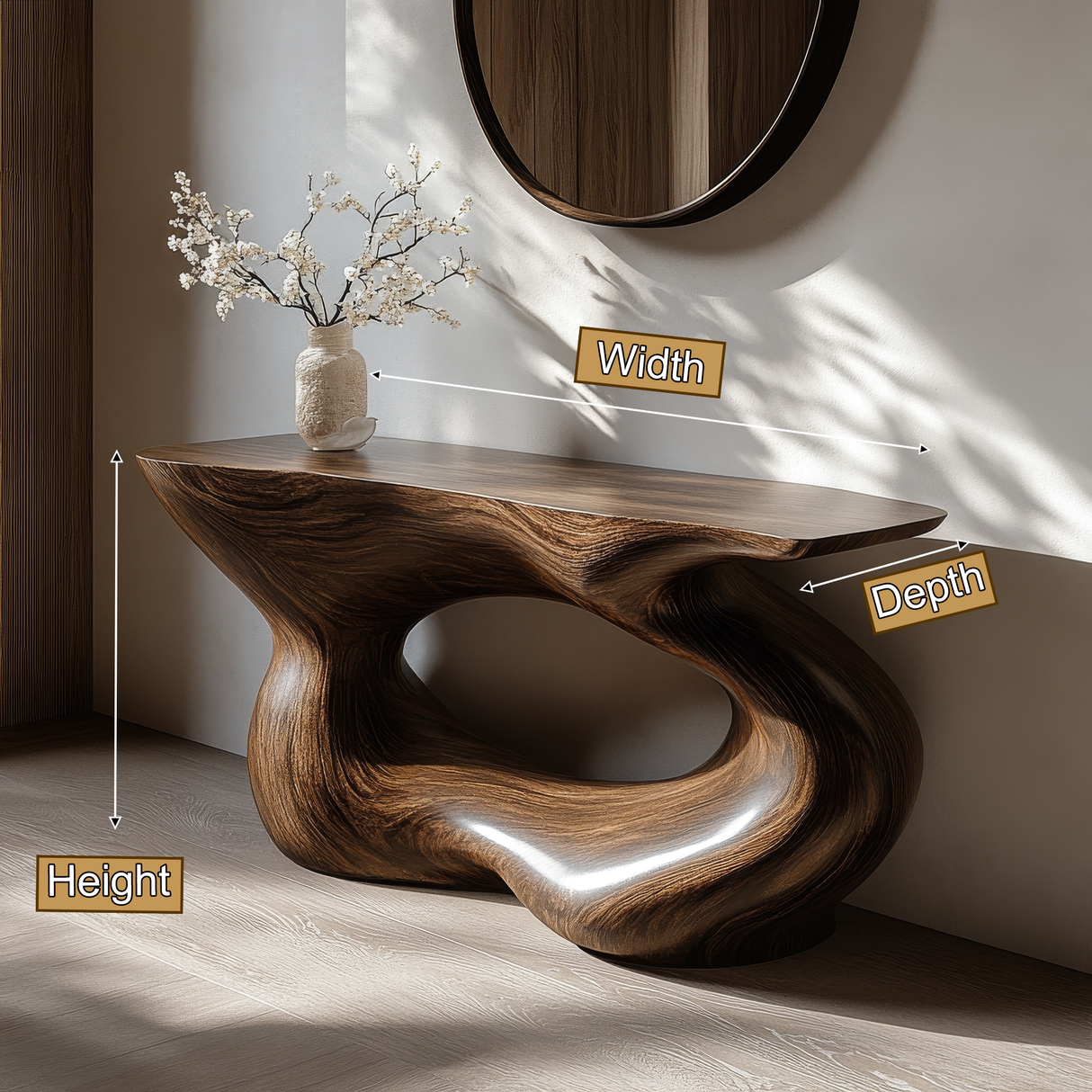 Vaelric Sculpted Solid Wood Console Table - Timberustic Console Table
