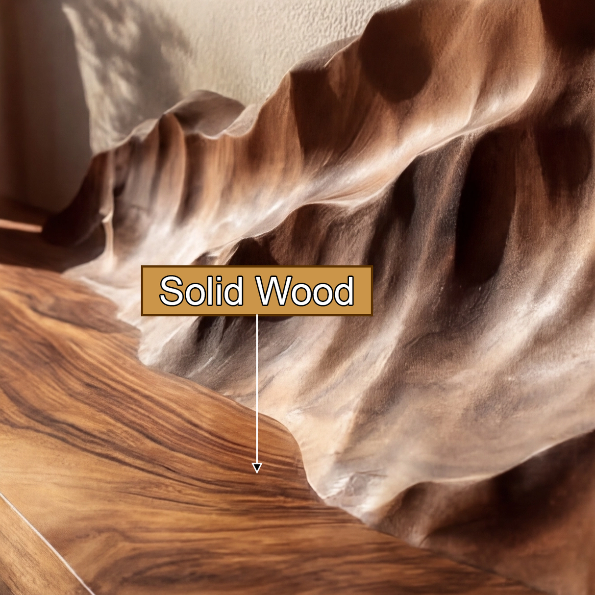 Vaelric Sculpted Solid Wood Mountain Floating Shelf - Timberustic Floating Shelf