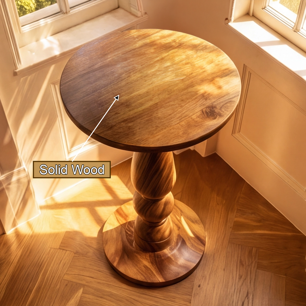 Vaelric Solid Wood Pedestal Stand - Timberustic Pedestal Stand