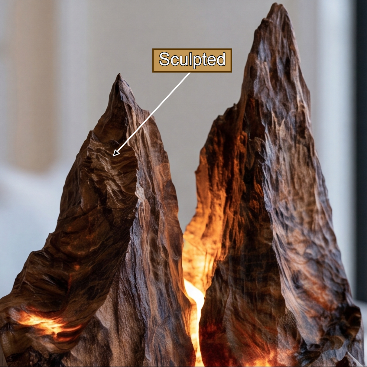 Vaelthorn Sculpted Solid Wood Mountain Table Lamp - Timberustic Table Lamp