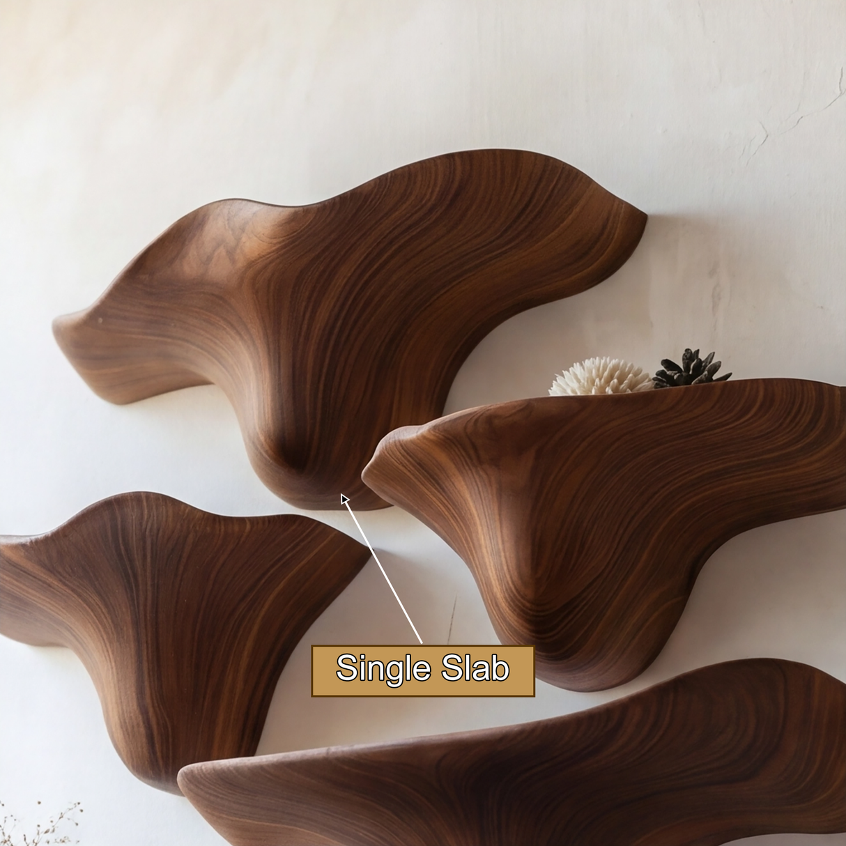 Vaelthorn Solid Wood Sculpted Mushroom Floating Shelf SPA210102 - Timberustic Floating Shelf