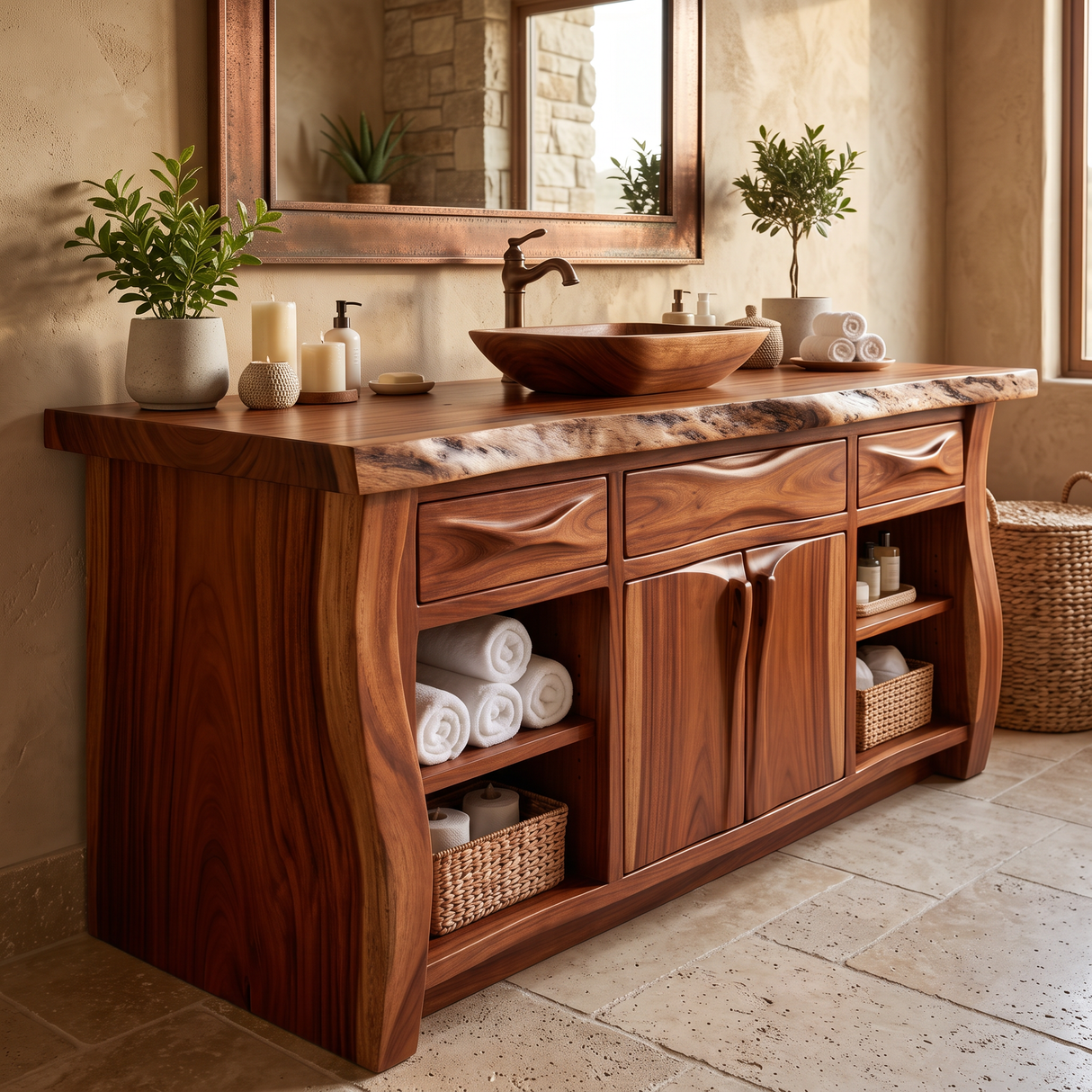 Valdoren Handcrafted Solid Wood Freestanding Bathroom Vanity with Drawers - Timberustic Freestanding Bathroom Vanity with Drawers