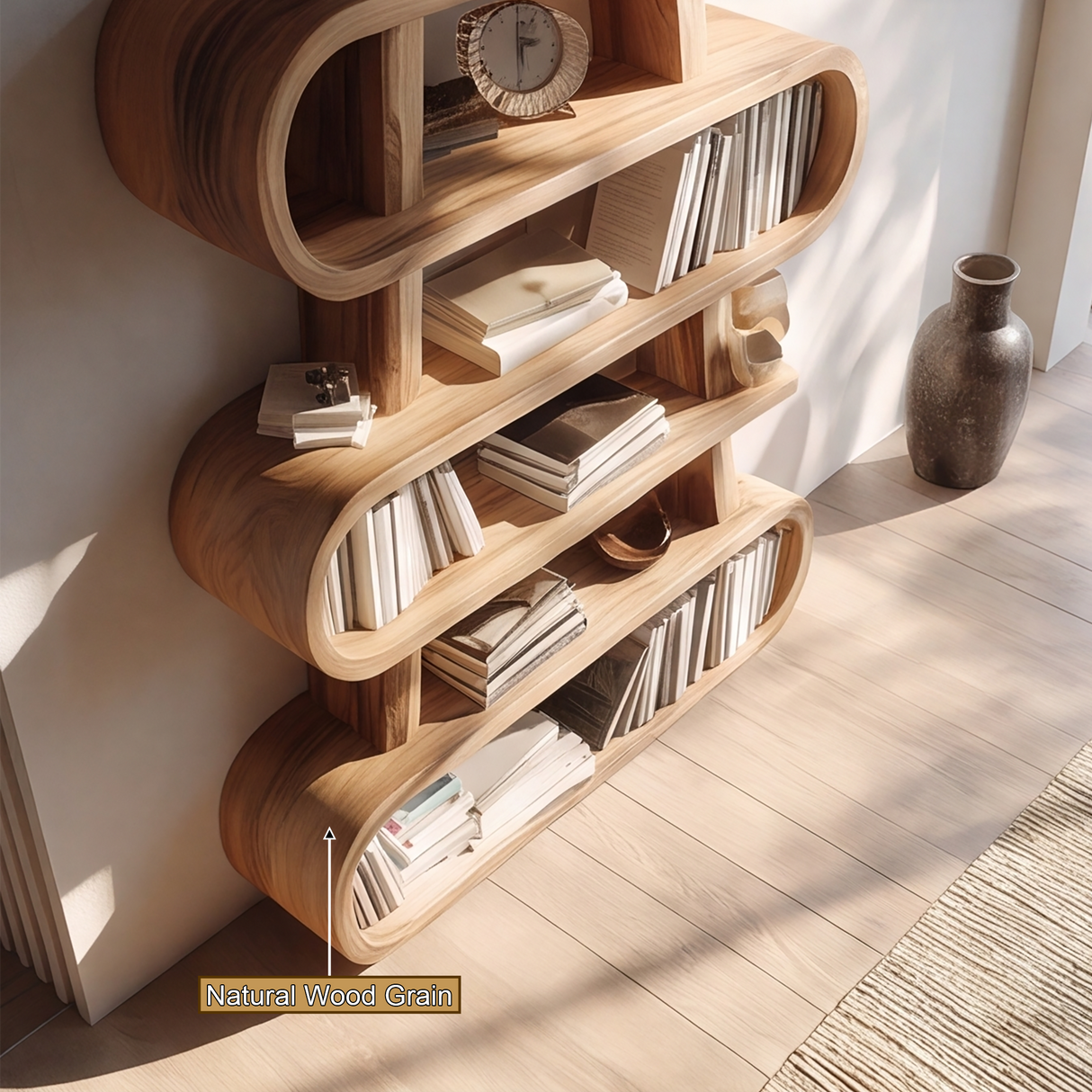 Valdorin Handcrafted Solid Wood Bookshelf SPA258242