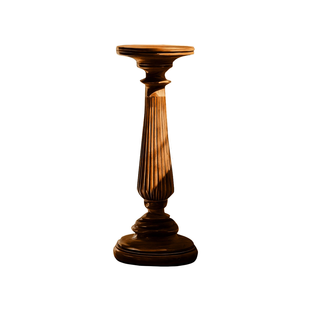 Valdorin Handcrafted Solid Wood Pedestal Stand Brown - Timberustic Pedestal Stand
