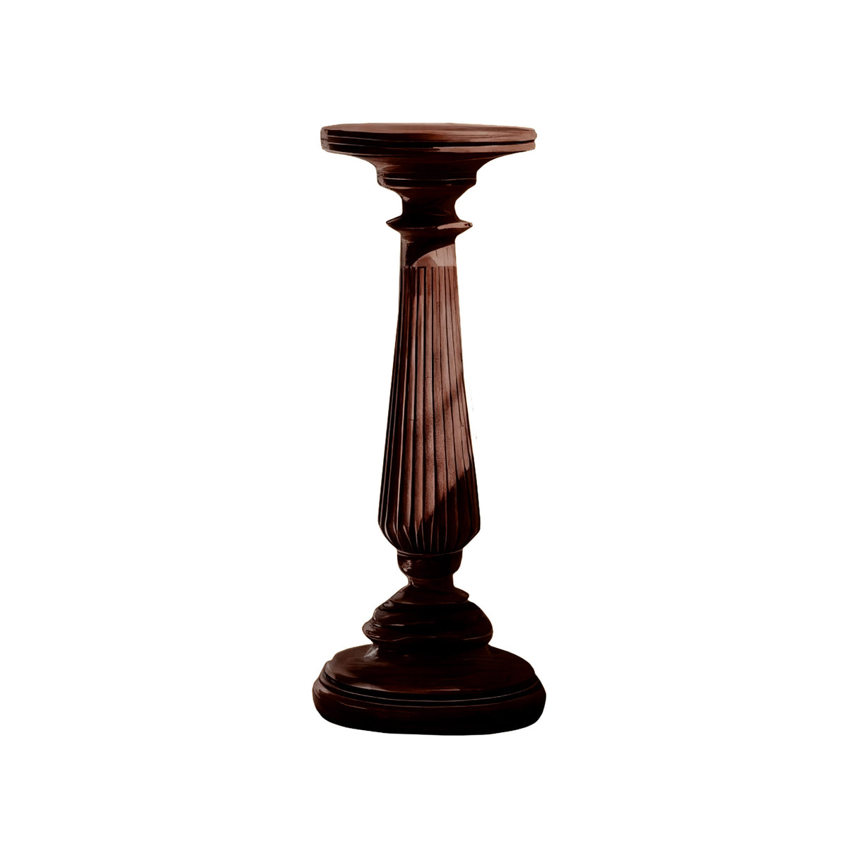 Valdorin Handcrafted Solid Wood Pedestal Stand Dark Walnut - Timberustic Pedestal Stand