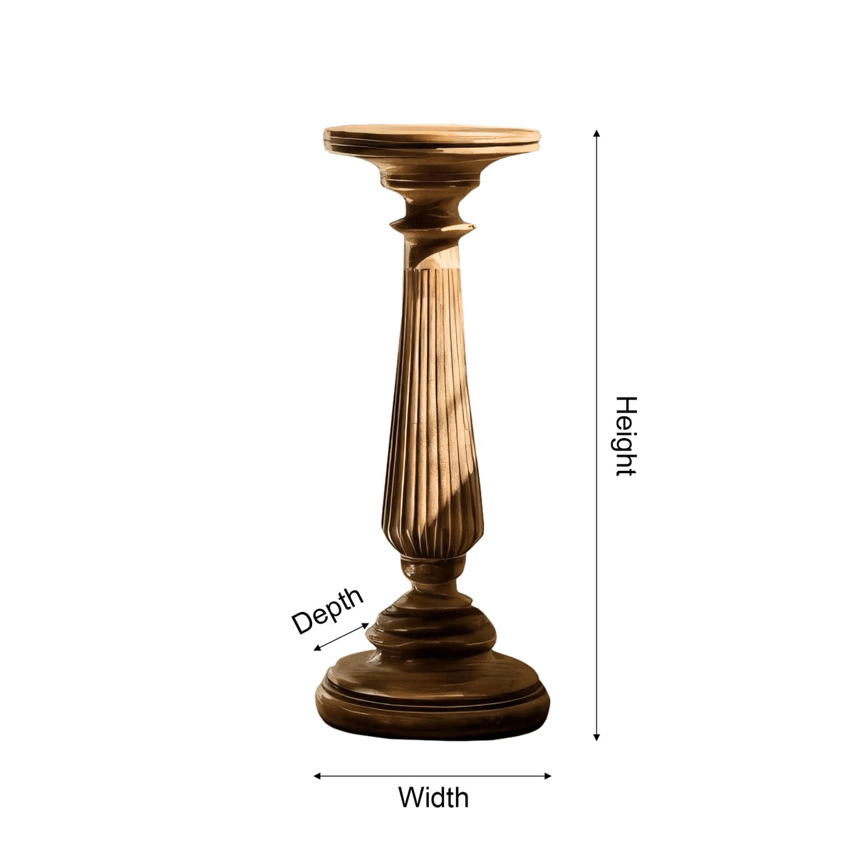 Valdorin Handcrafted Solid Wood Pedestal Stand - Timberustic Pedestal Stand