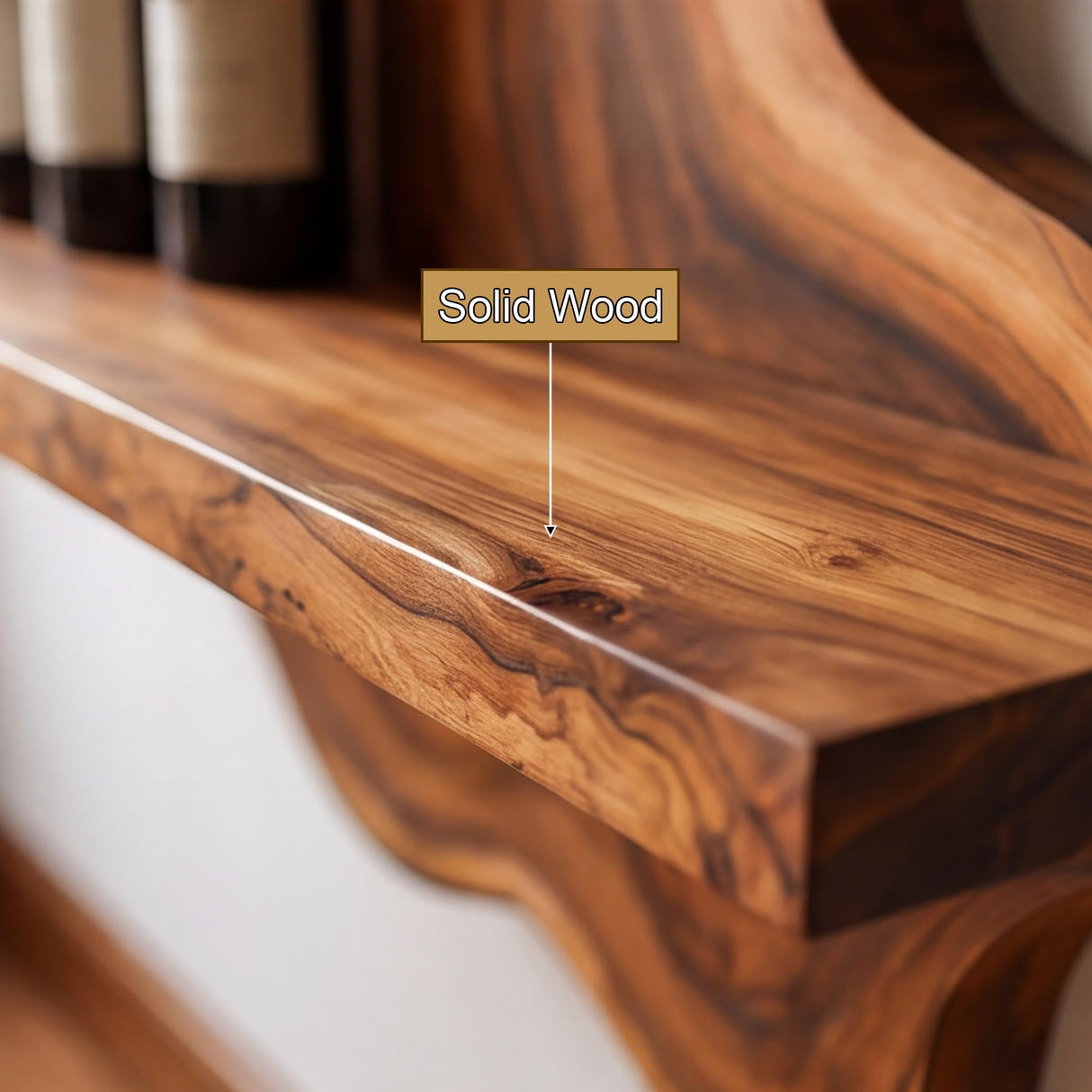 Valebrook Live Edge Handcrafted Floating Wine Shelf SPA924190 - Timberustic Floating Wine Shelf