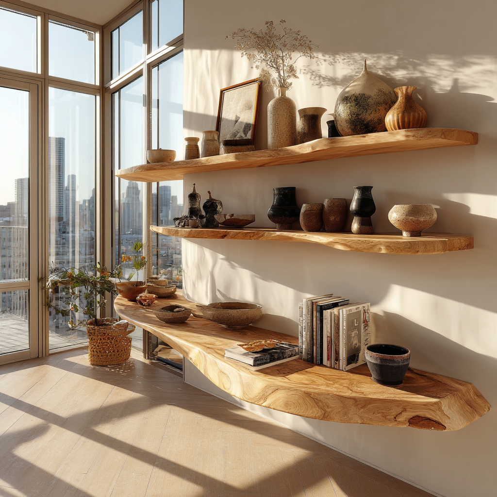Valenor Live Edge Solid Wood Floating Shelf SPA245642 - Timberustic Floating Shelf