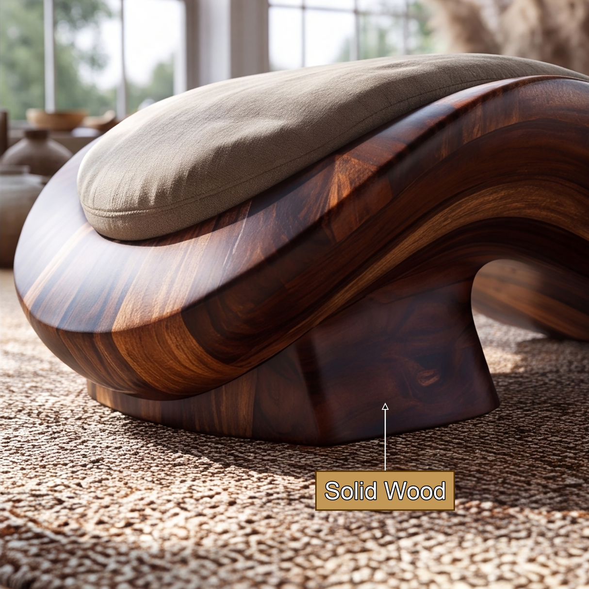 Valenridge Handcrafted Sculpted Solid Wood Chaise Lounge - Timberustic Chaise Lounge