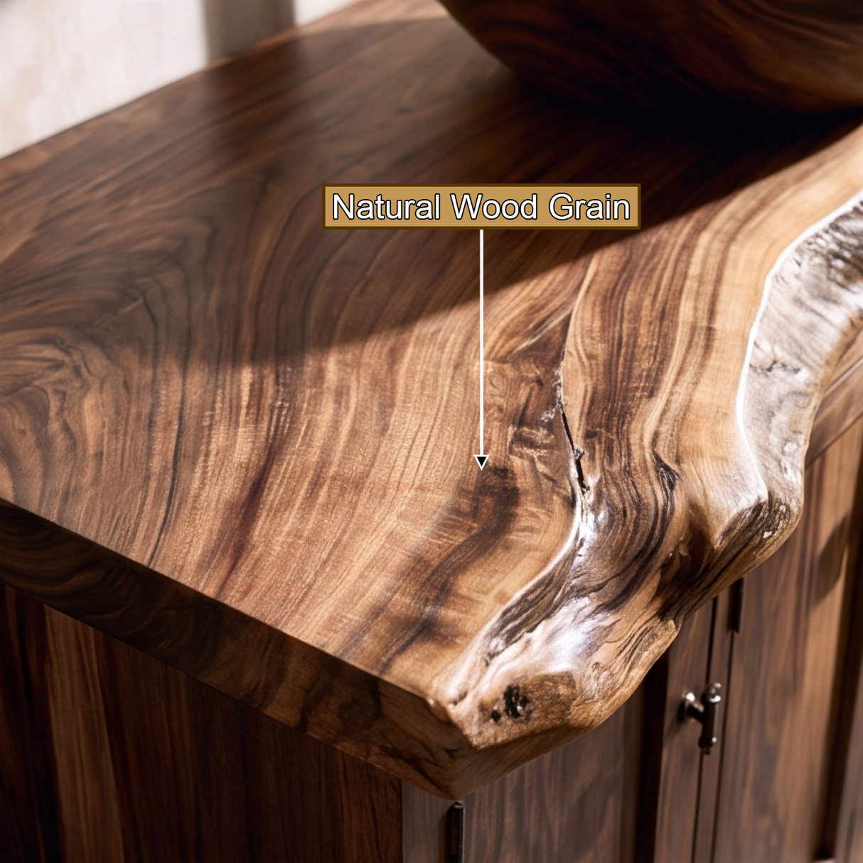 Valeron Live Edge Solid Wood Freestanding Bathroom Vanity with Drawers