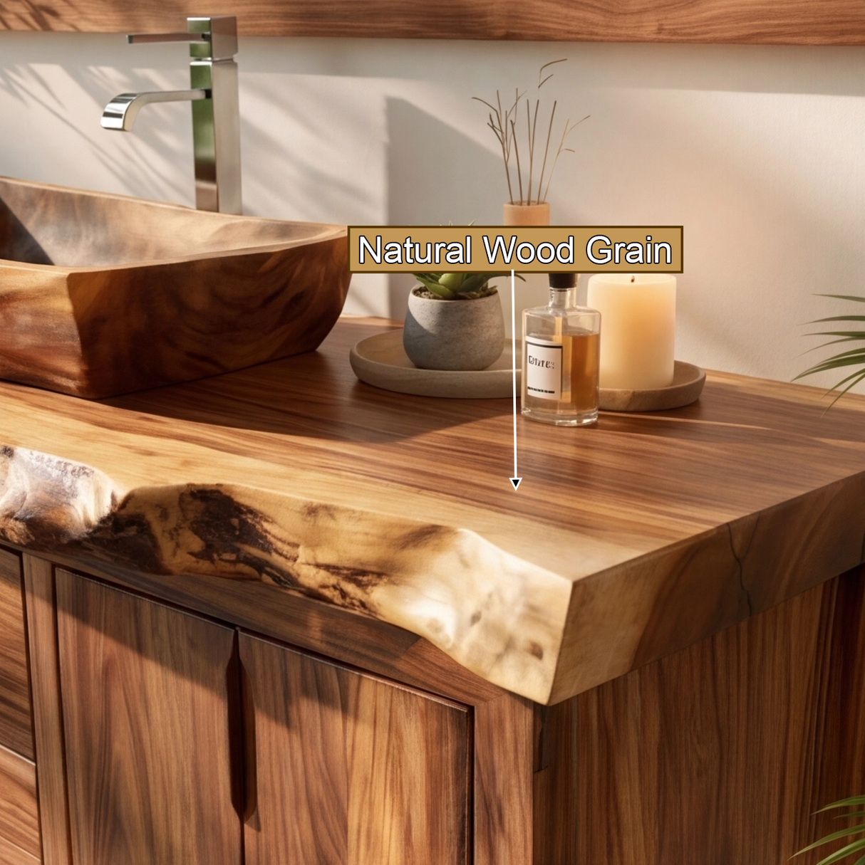 Valewyn Live Edge Solid Wood Floating Bathroom Vanity with Drawers - Timberustic Floating Bathroom Vanity With Drawers