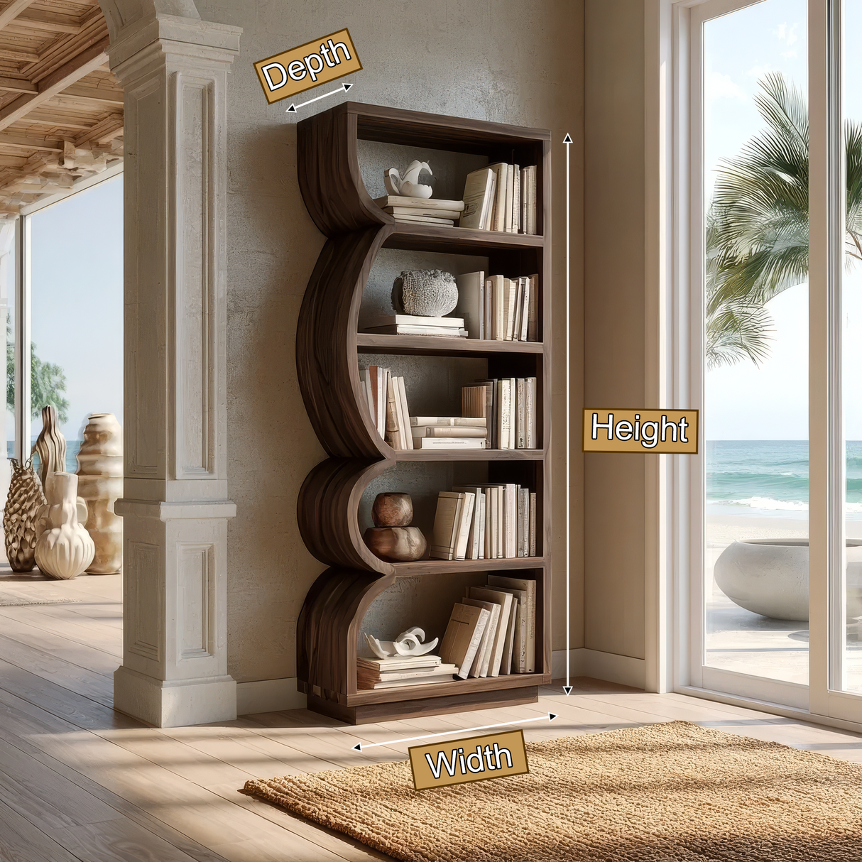 Valmere Handcrafted Solid Wood Bookshelf SPA955409 - Timberustic Bookshelf