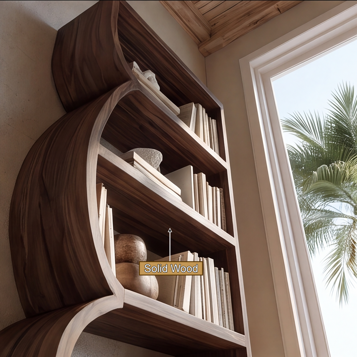 Valmere Handcrafted Solid Wood Bookshelf SPA955409 - Timberustic Bookshelf