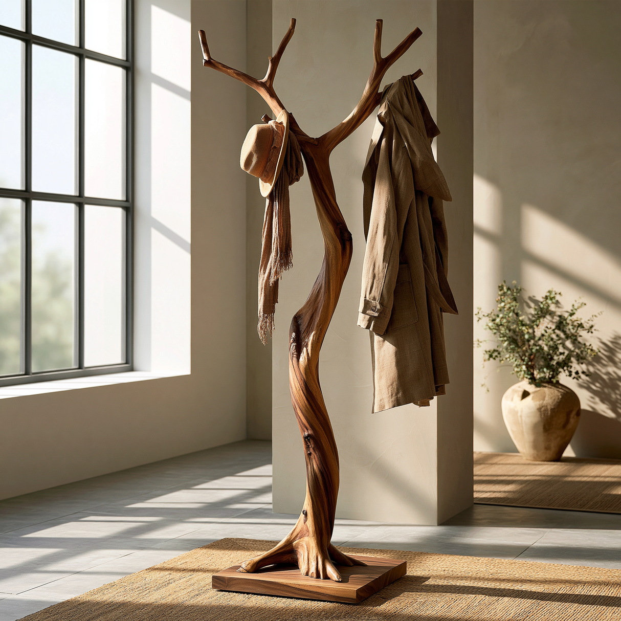 Valoryn Sculpted Solid Wood Tree Coat Rack - Timberustic Tree Coat Rack
