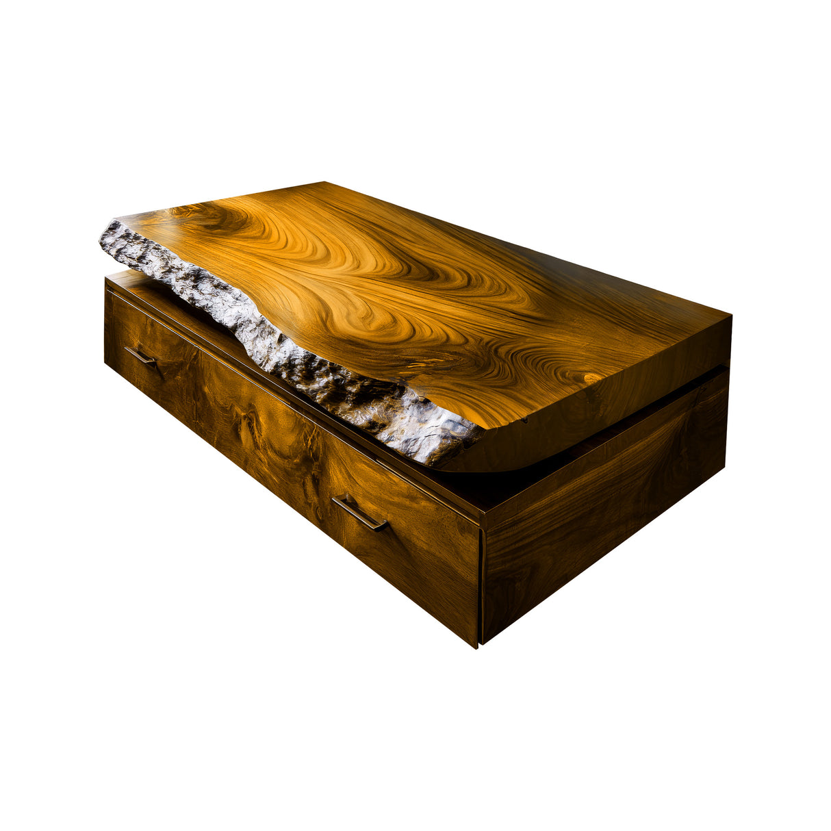 Valren Live Edge Solid Wood Floating Bathroom Vanity with Drawers Teak - Timberustic Floating Bathroom Vanity With Drawers