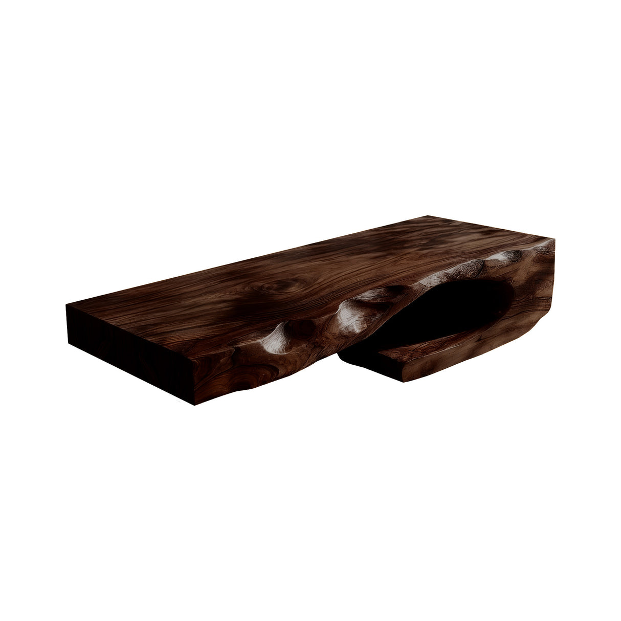 Valterra Handcrafted Solid Wood Floating Bathroom Vanity with Open Storage Dark Walnut - Timberustic Floating Bathroom Vanity with Open Storage