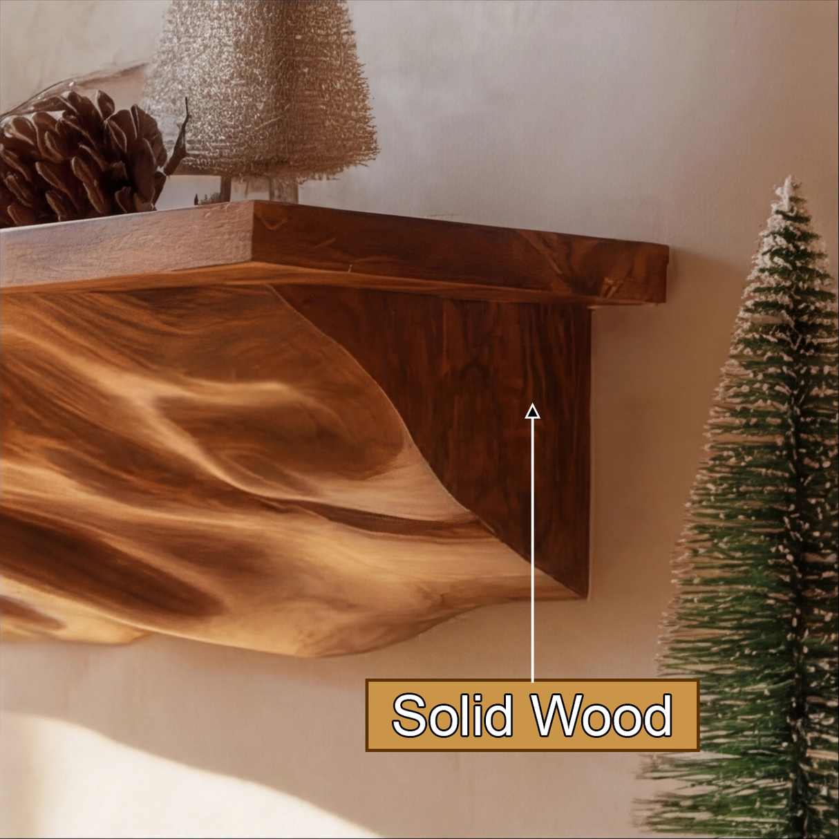 Valterra Live Edge Solid Wood Floating Shelf SPA425336 - Timberustic Floating Shelf