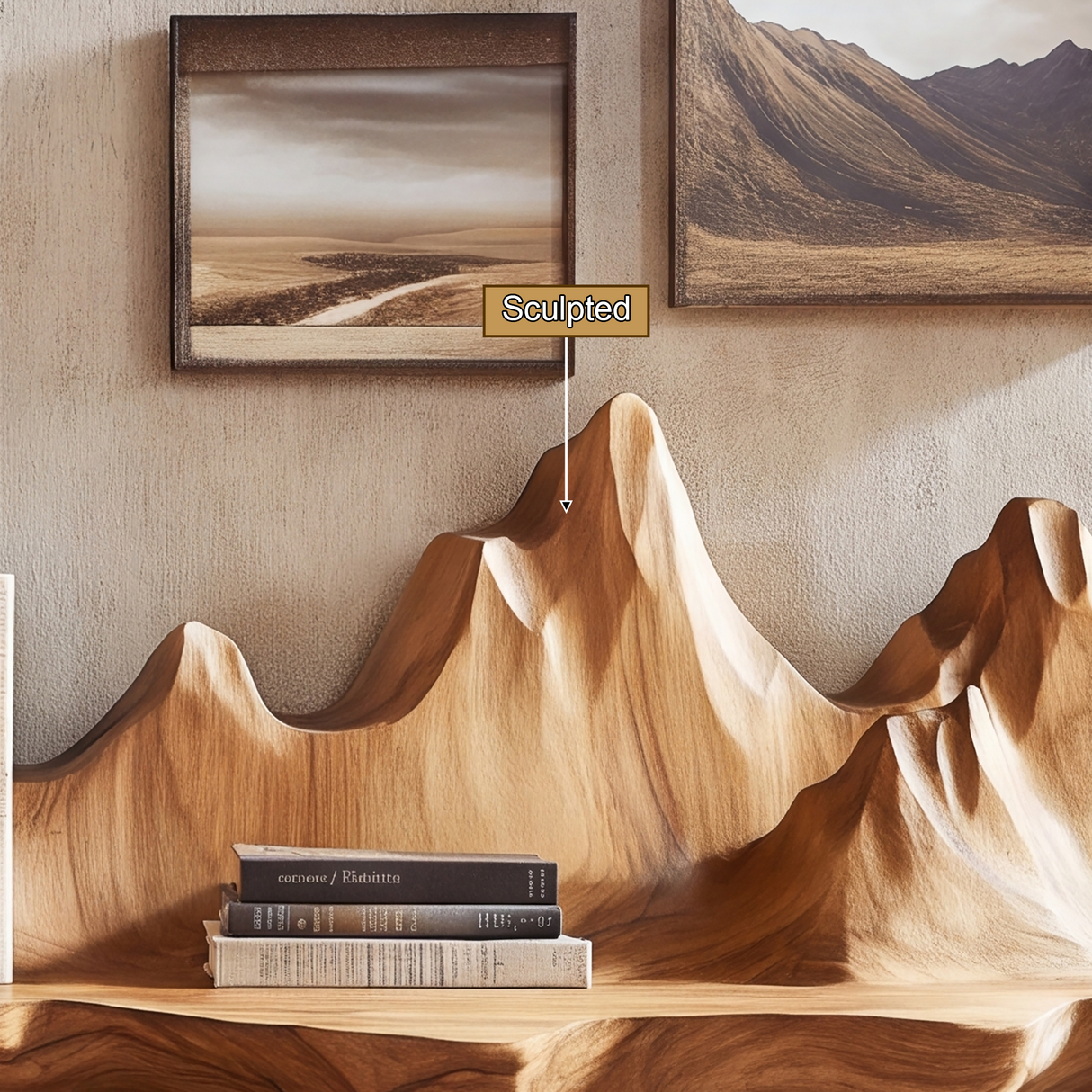 Valthera Handcrafted Mountain Floating Shelf - Timberustic Floating Shelf