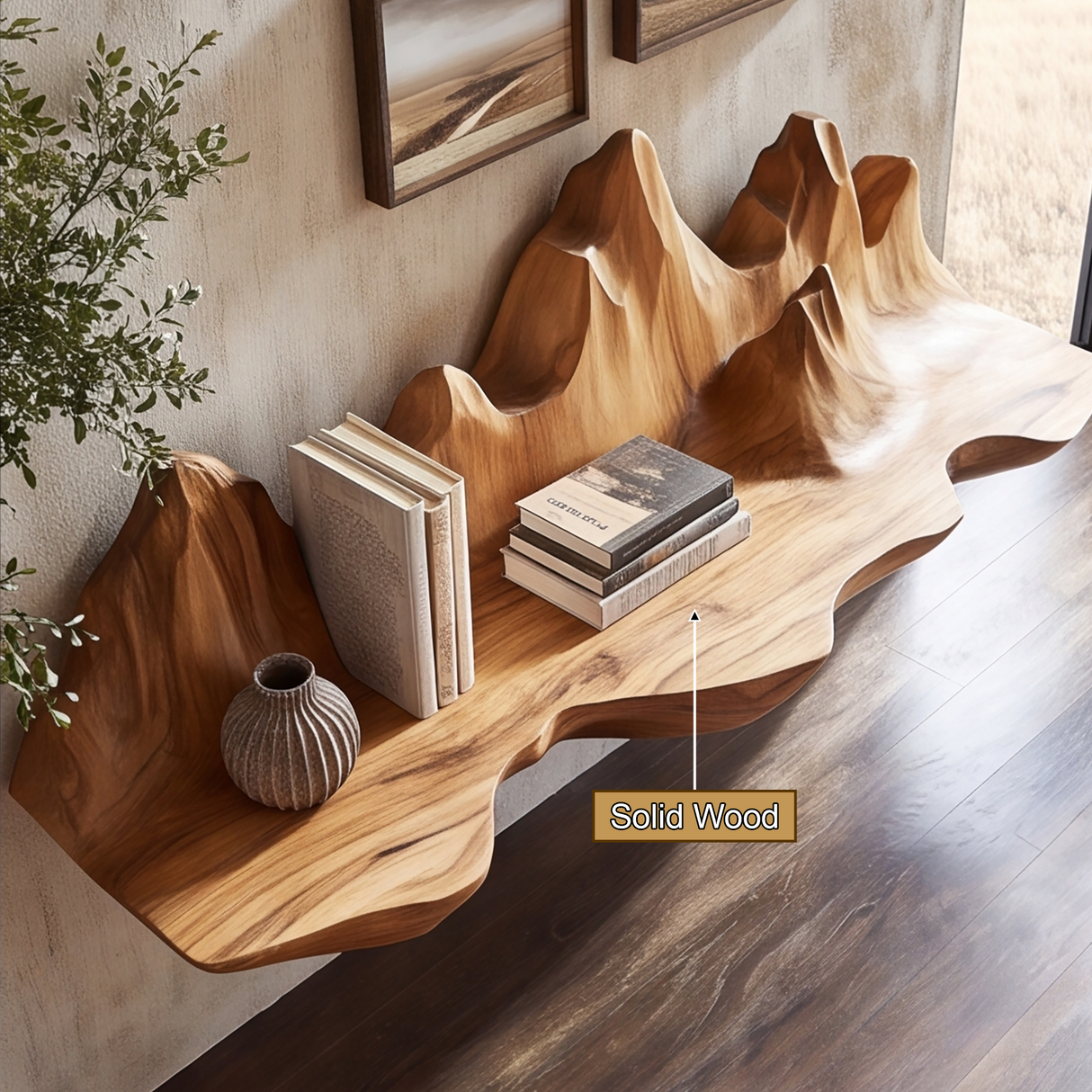 Valthera Handcrafted Mountain Floating Shelf - Timberustic Floating Shelf
