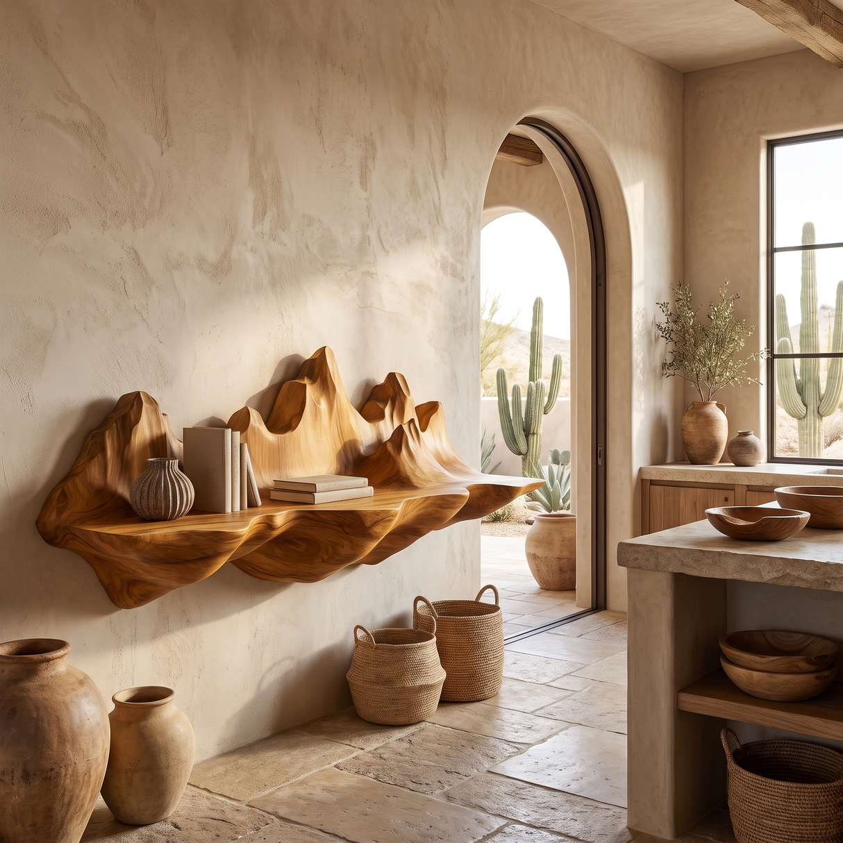 Valthera Handcrafted Mountain Floating Shelf - Timberustic Floating Shelf