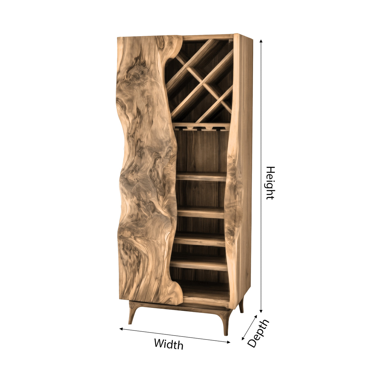 Valthera Handcrafted Solid Wood Bar Cabinet