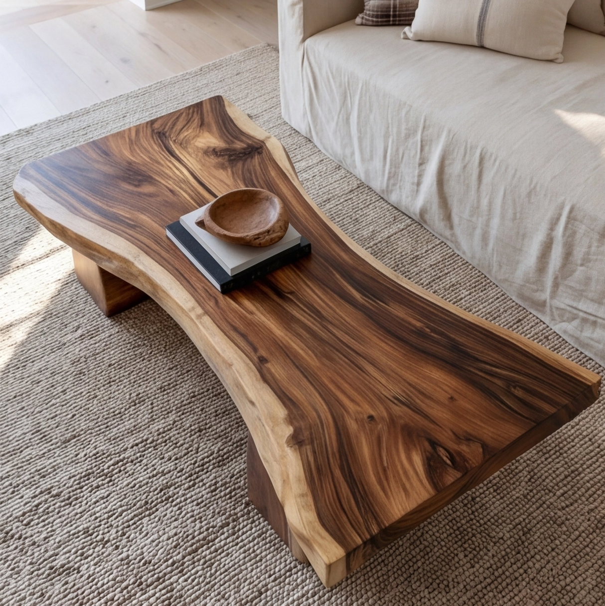 Valthera Live Edge Solid Wood Coffee Table - Timberustic Coffee Table