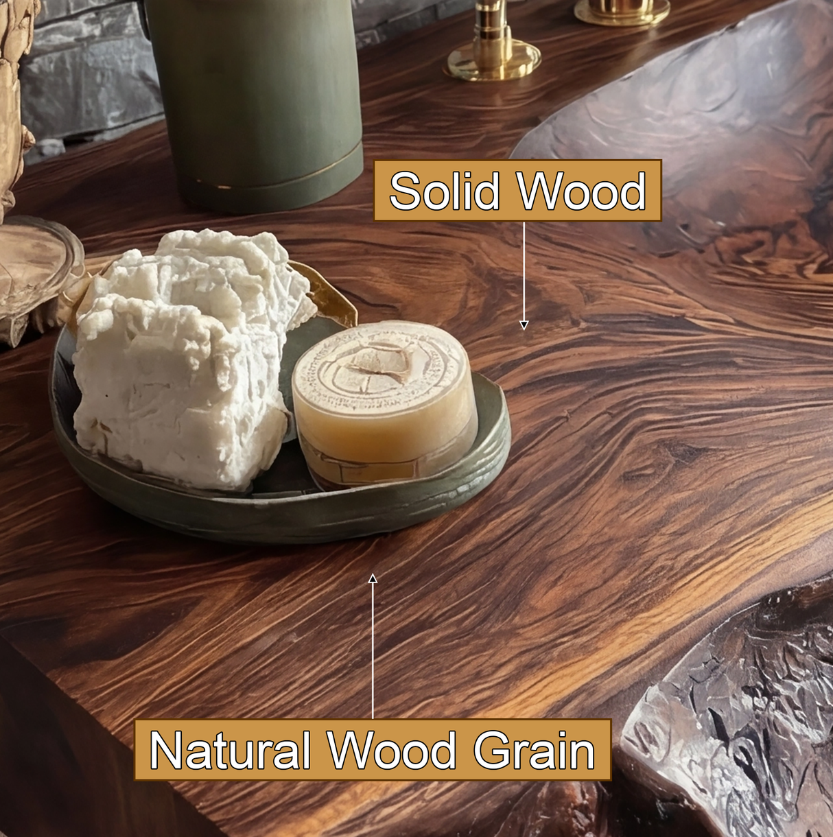 Valthera Live Edge Solid Wood Floating Bathroom Vanity with Integrated Sink SPA235756 - Timberustic Floating Bathroom Vanity with Integrated Sink
