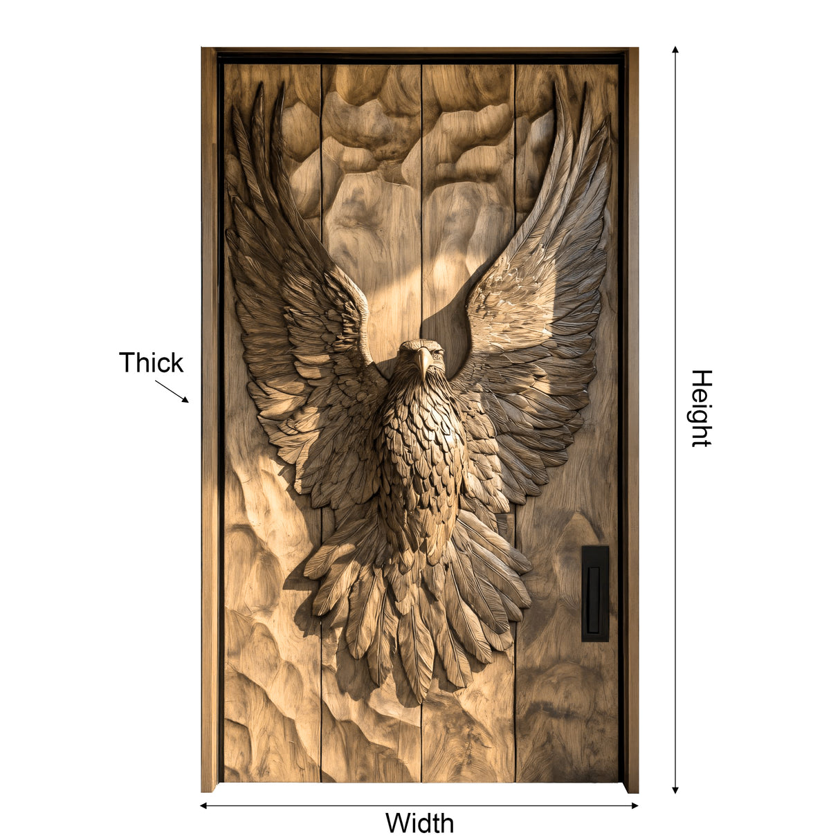 Valtherion Sculpted Solid Wood Rectangular Double Doors - Timberustic Door