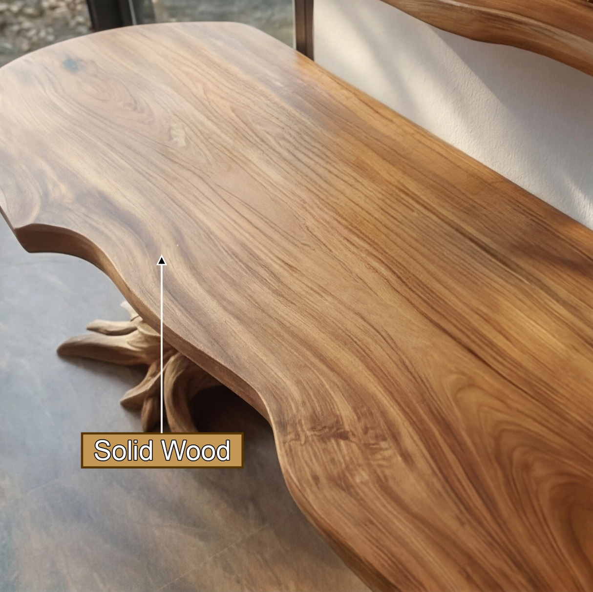Valtheris Live Edge Solid Wood Console Table with Shelves - Timberustic Console Table with Shelves