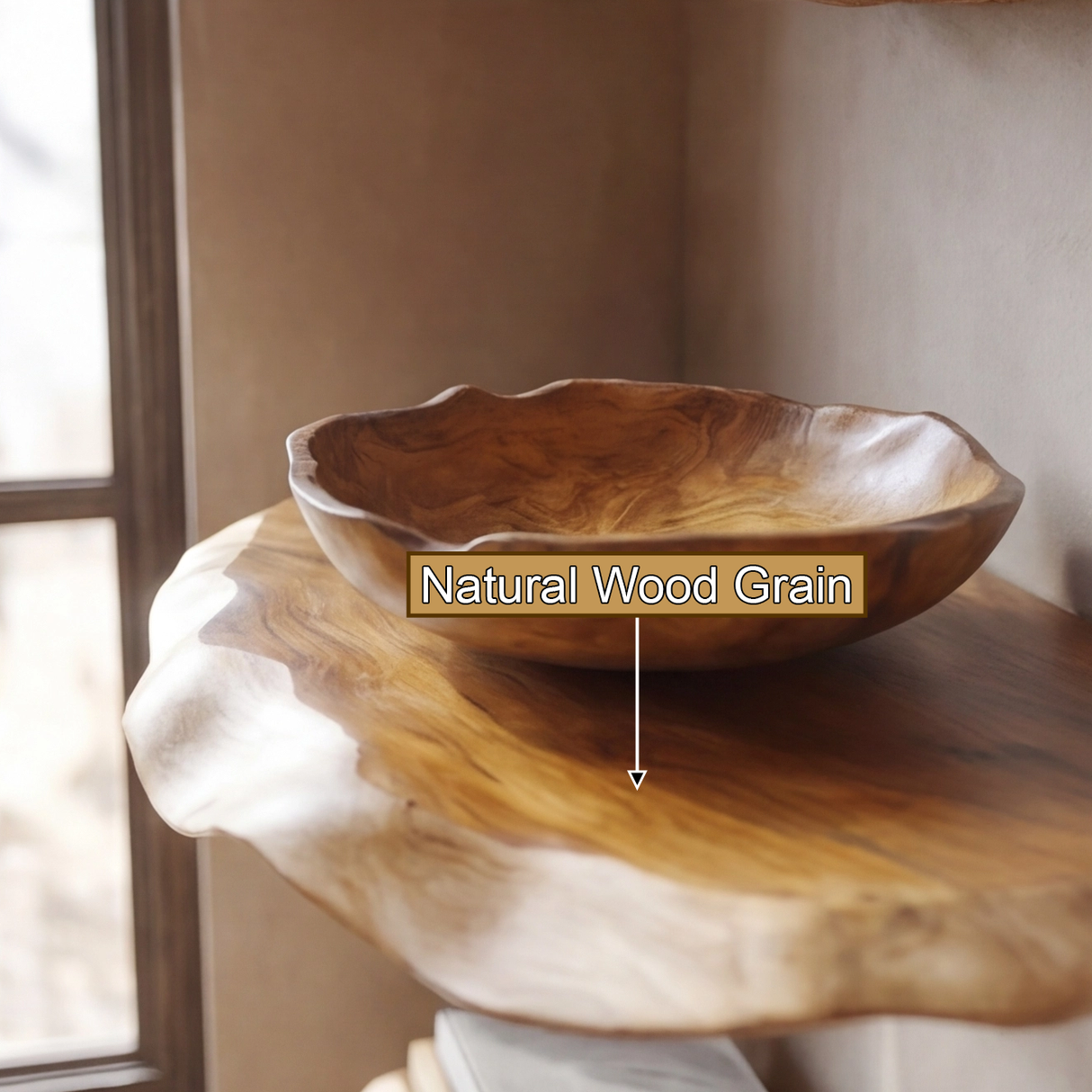 Valtheris Live Edge Solid Wood Mushroom Floating Shelf SPA923411 - Timberustic Floating Shelf