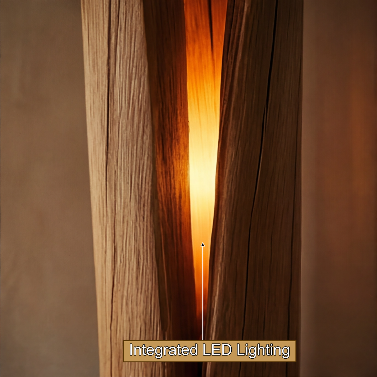 Valtheris Sculpted Slit Integrated LED Wood Floor Lamp - Timberustic Floor Lamp