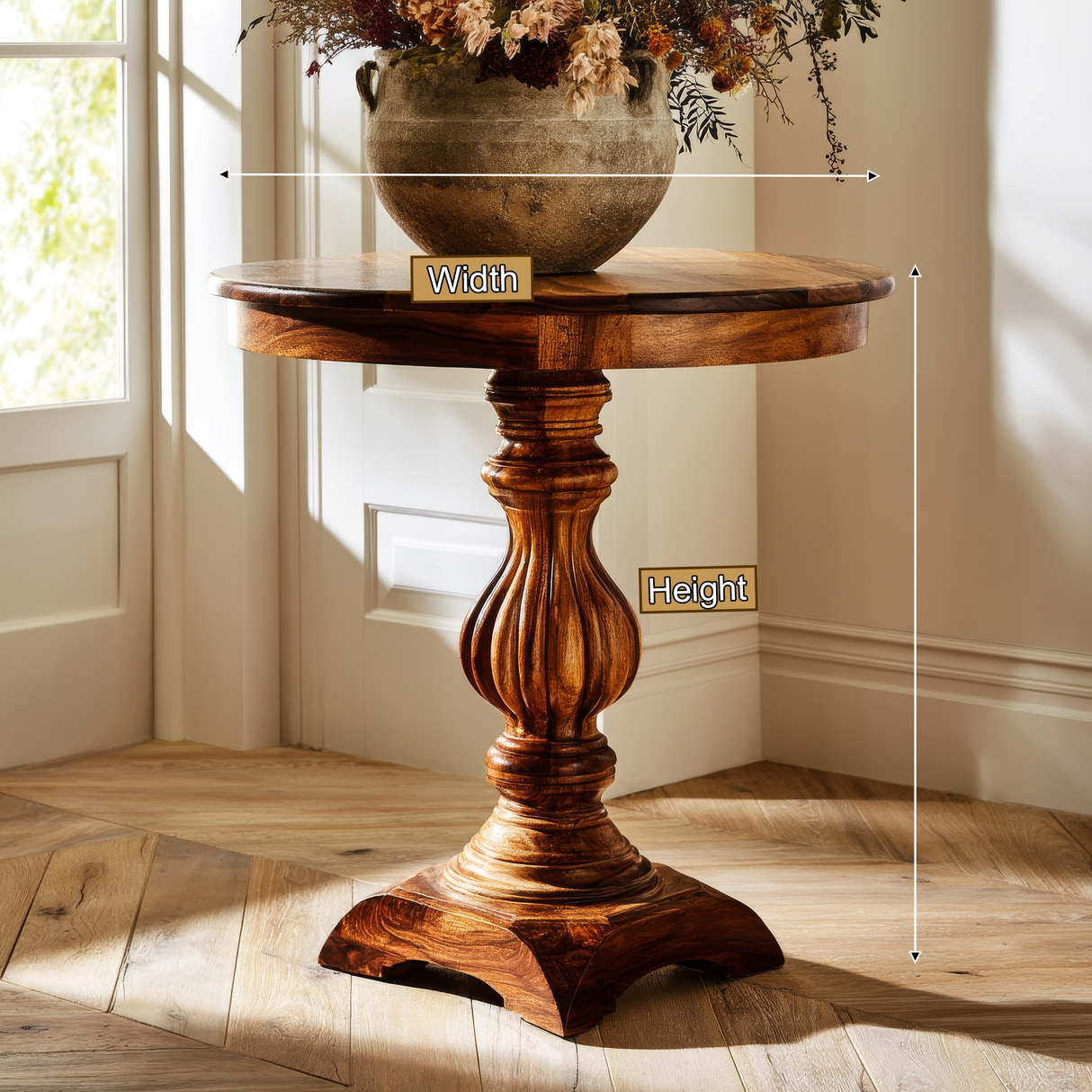 Valtheris Solid Wood Pedestal Stand - Timberustic Pedestal Stand