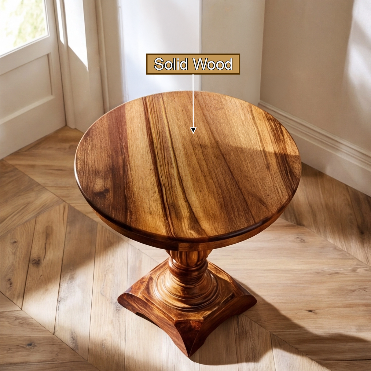 Valtheris Solid Wood Pedestal Stand - Timberustic Pedestal Stand