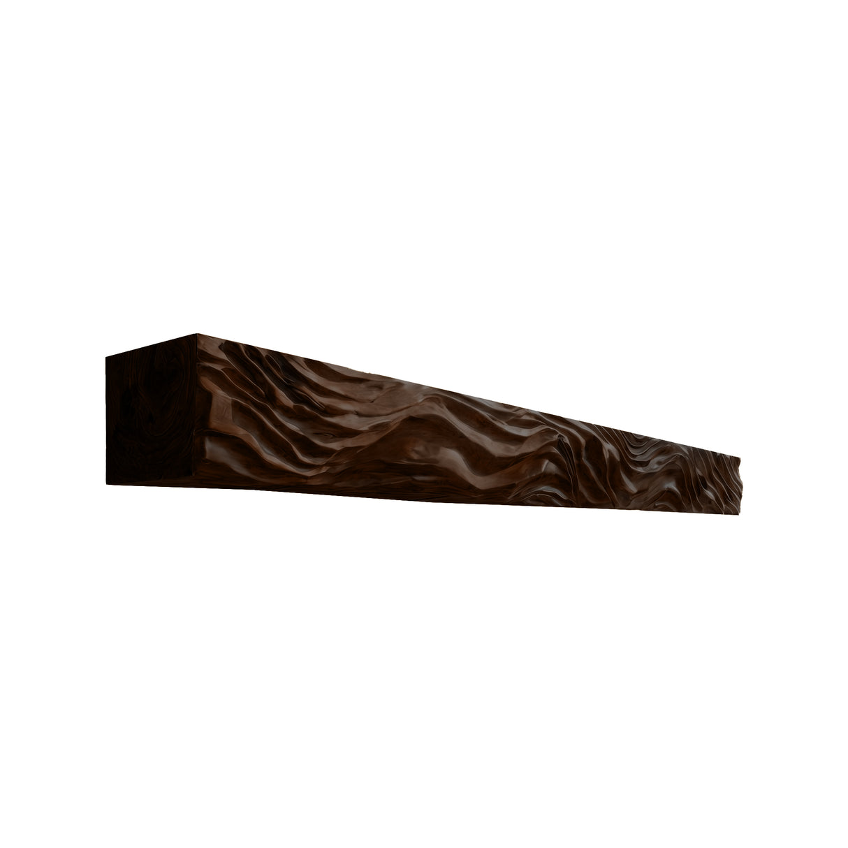 Valtrevia Sculpted Solid Wood Fireplace Mantel Shelf Dark Walnut - Timberustic Fireplace Mantel Shelf