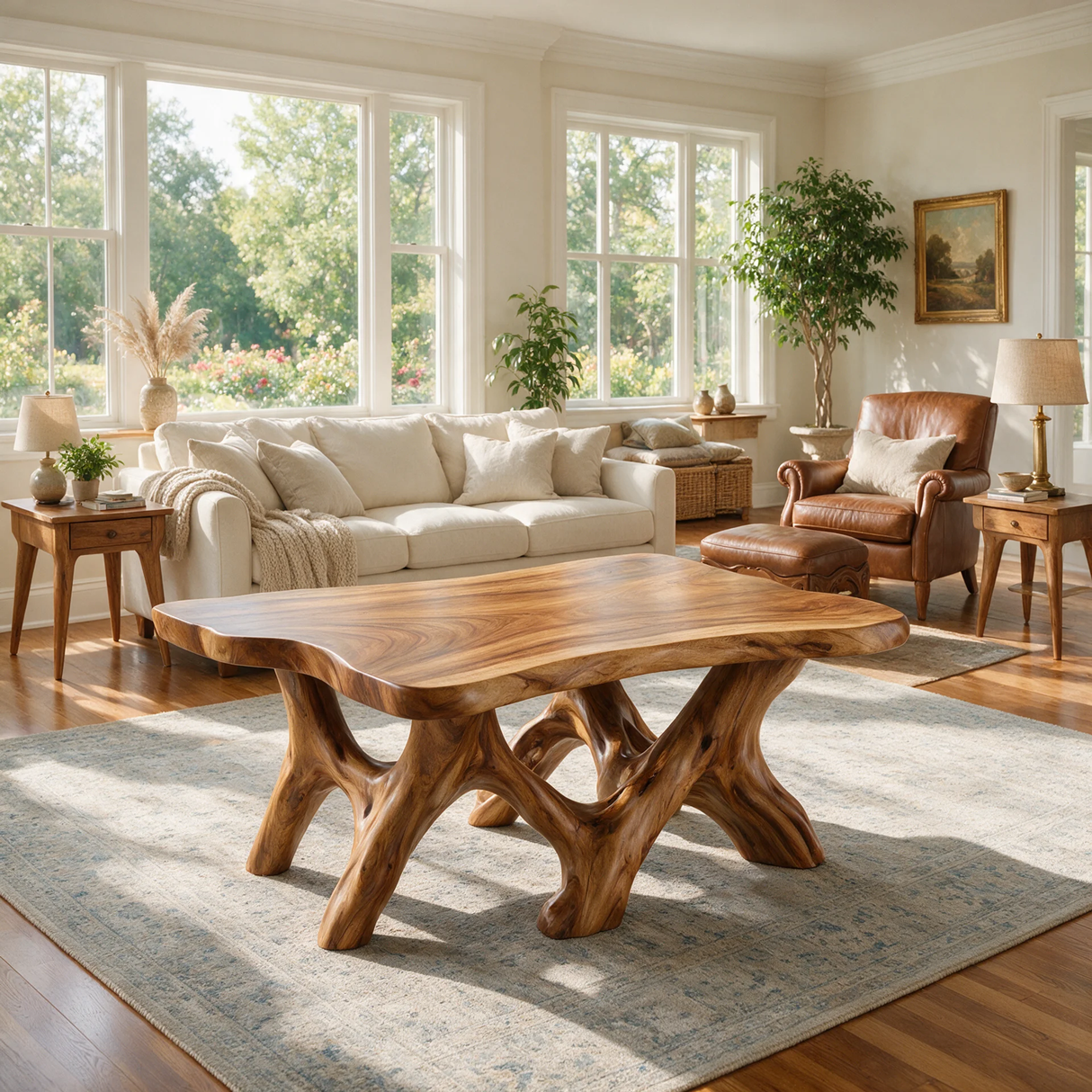 Varellan Sculpted Solid Wood Coffee Table SPA258352 - Timberustic Coffee Table
