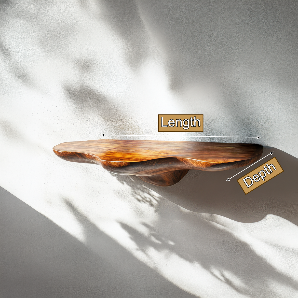 Varellis Live Edge Solid Wood Mushroom Floating Shelf SPA395932 - Timberustic Floating Shelf