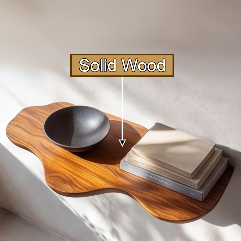 Varellis Live Edge Solid Wood Mushroom Floating Shelf SPA395932 - Timberustic Floating Shelf