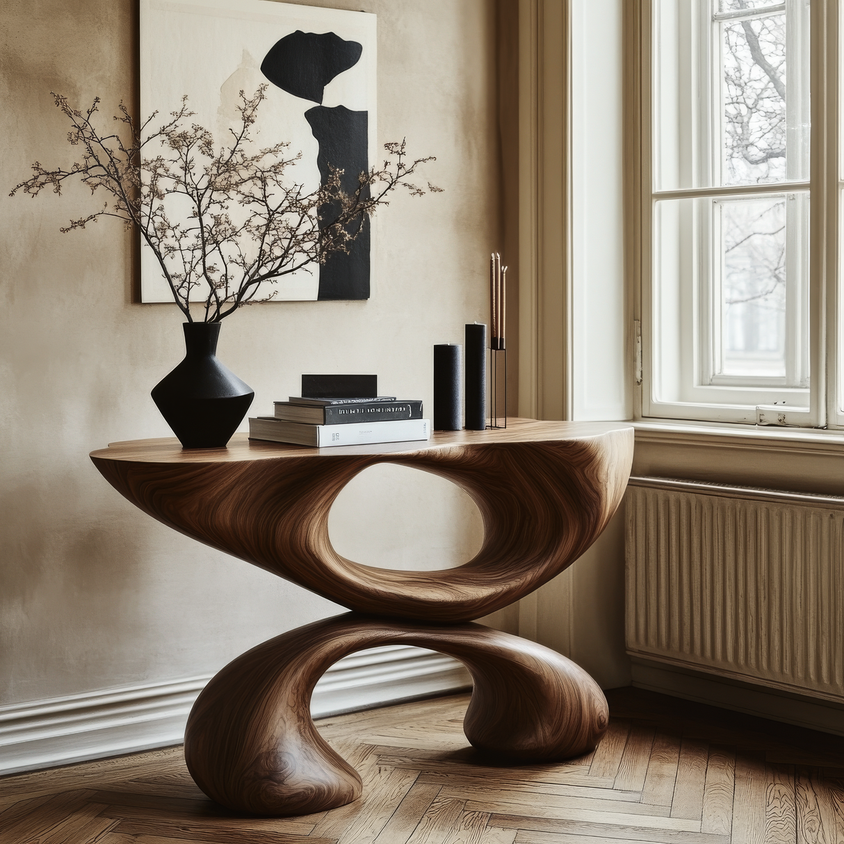 Varethyn Sculpted Solid Wood Console Table - Timberustic Console Table