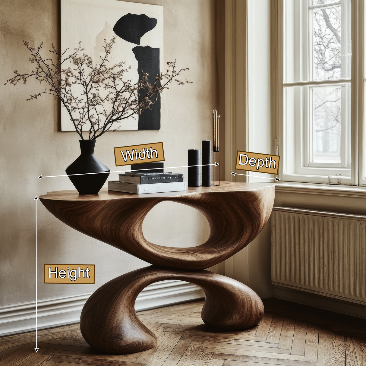 Varethyn Sculpted Solid Wood Console Table - Timberustic Console Table