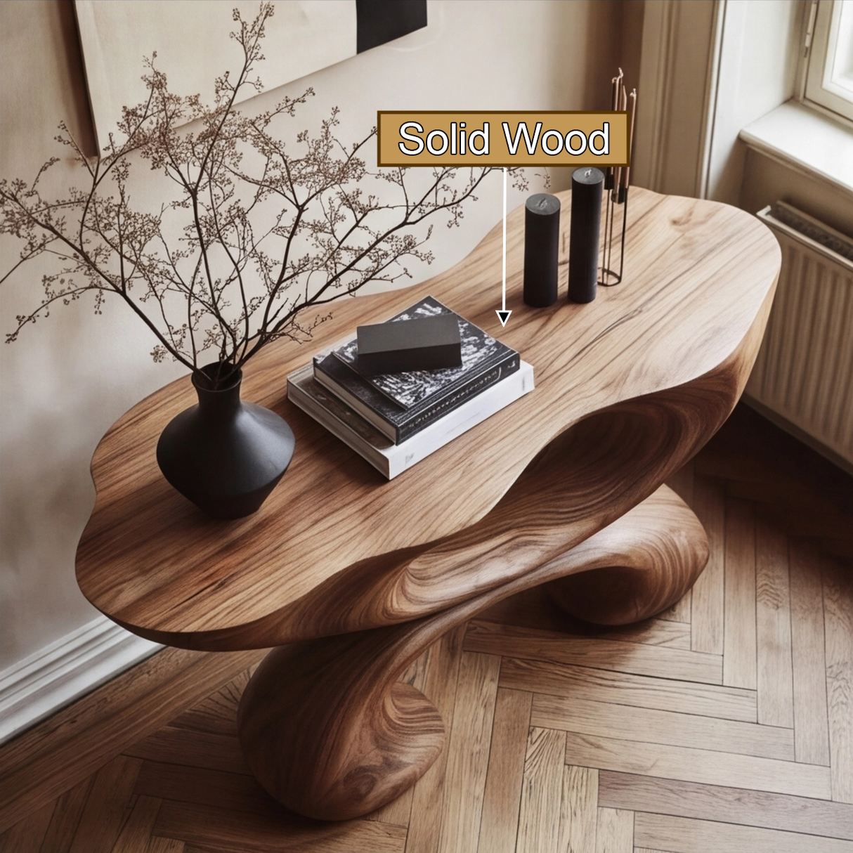 Varethyn Sculpted Solid Wood Console Table - Timberustic Console Table