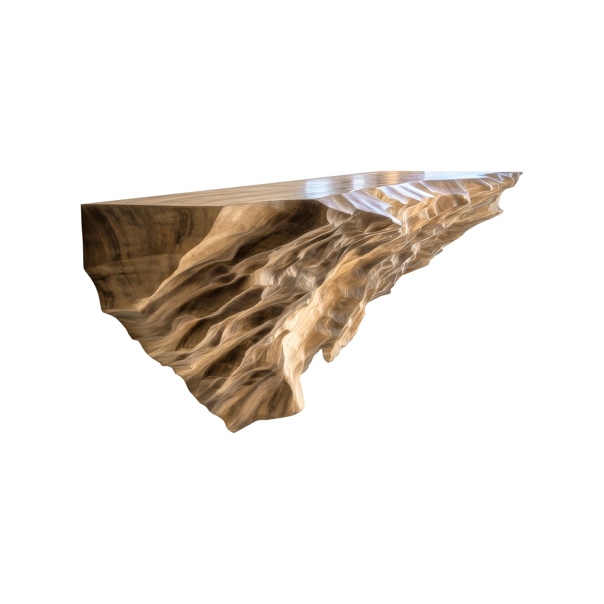 Varkenos Live Edge Solid Wood Mountain Floating Shelf Natural Oak - Timberustic Floating Shelf