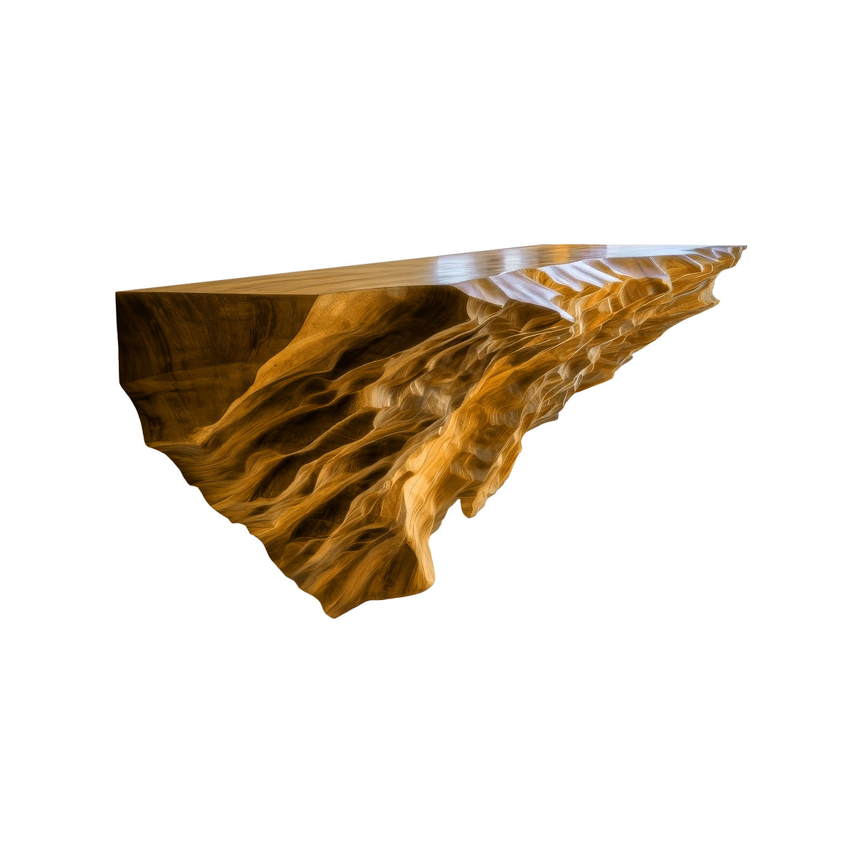Varkenos Live Edge Solid Wood Mountain Floating Shelf Teak - Timberustic Floating Shelf