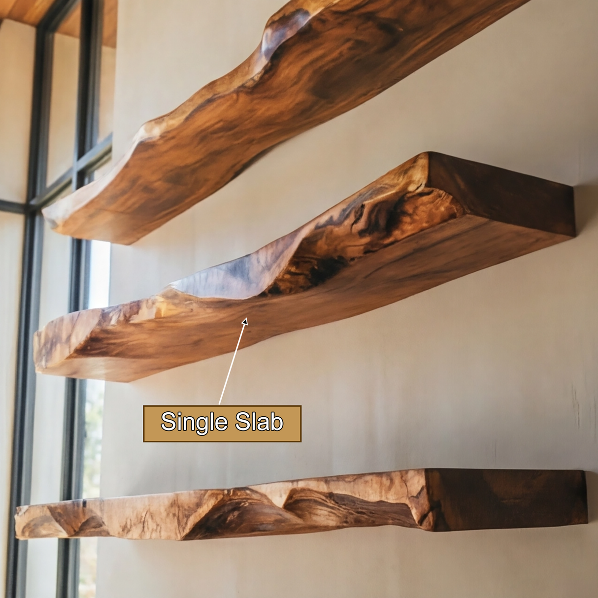 Varneth Live Edge Solid Wood Floating Shelf SPA503125 - Timberustic Floating Shelf