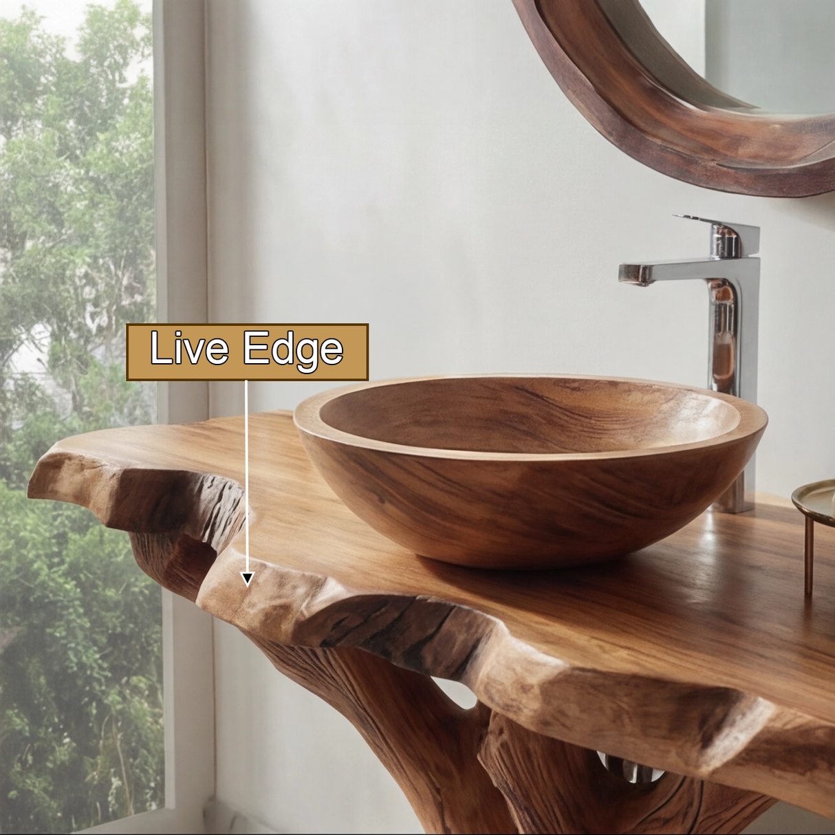 Velanor Sculpted Solid Wood Freestanding Bathroom Vanity with Shelves - Timberustic Freestanding Bathroom Vanity with Shelves